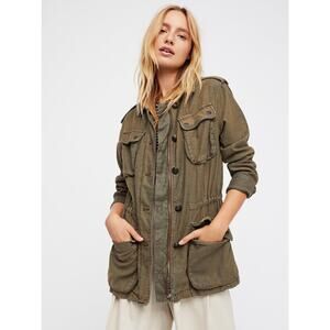 Free People Not Your Brothers Jacket XS Olive Green Utility Cargo Surplus